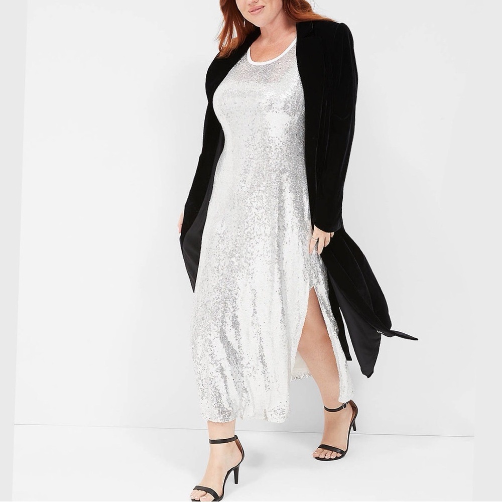 Lane Bryant sequin sleeveless swing/ maxi dress ❤️ - Picture 2 of 6